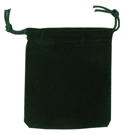 Velour Drawstring Pouch - 2.75x3.25 Green