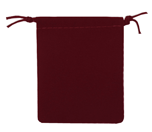 Velour Drawstring Pouch - 2.75x3.25 Maroon
