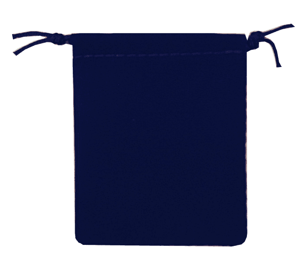 Velour Drawstring Pouch - 2.75x3.25 Navy Blue