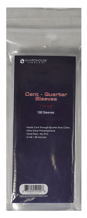 Cent through Quarter Protective Coin Sleeves