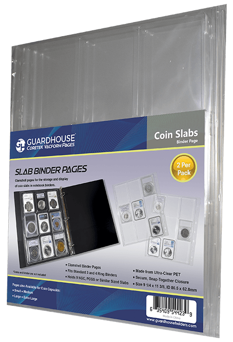 Certified Coin Slab Album Pages - 9 Slabs (PET Vac Form) - alternate view 1
