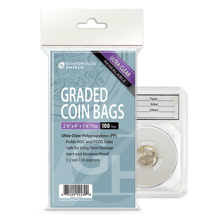 Graded Coin Slab Protector Bag - Resealable (.03mm)