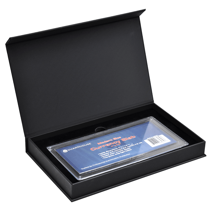 Magnetic Lid Display Box - Holds Guardhouse Modern Currency Slab - Black