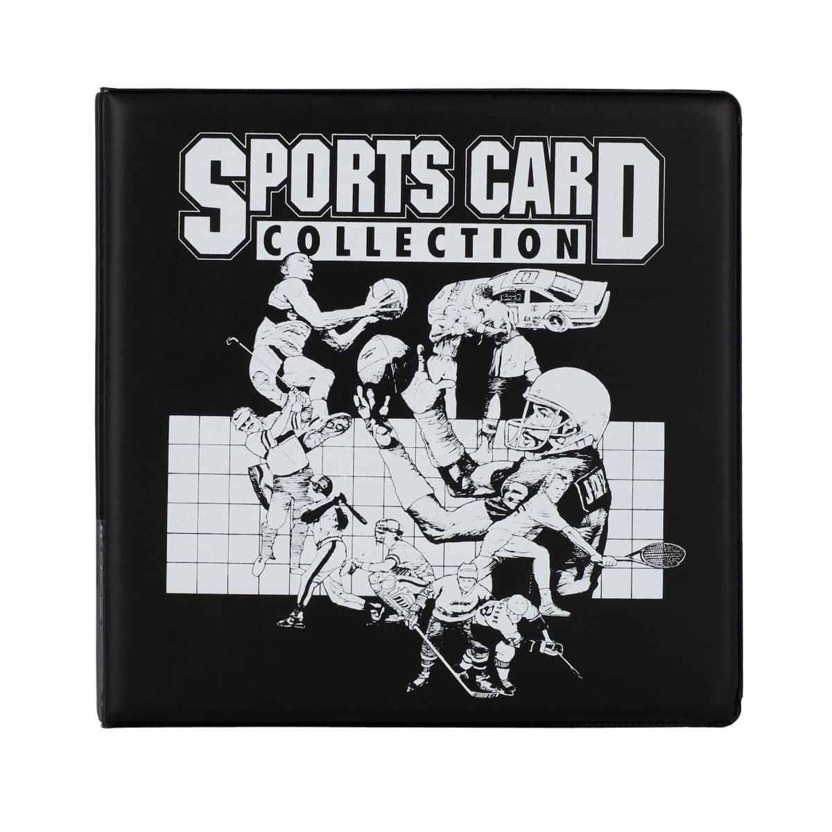 BCW 3 in. Album - Sports Card Collection - Black, front closed view