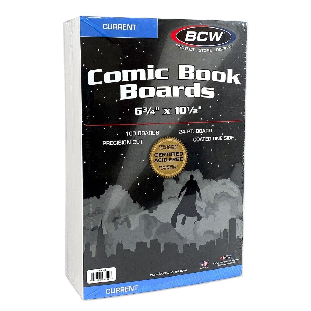 Package of BCW Current Comic Backing Boards, angle view