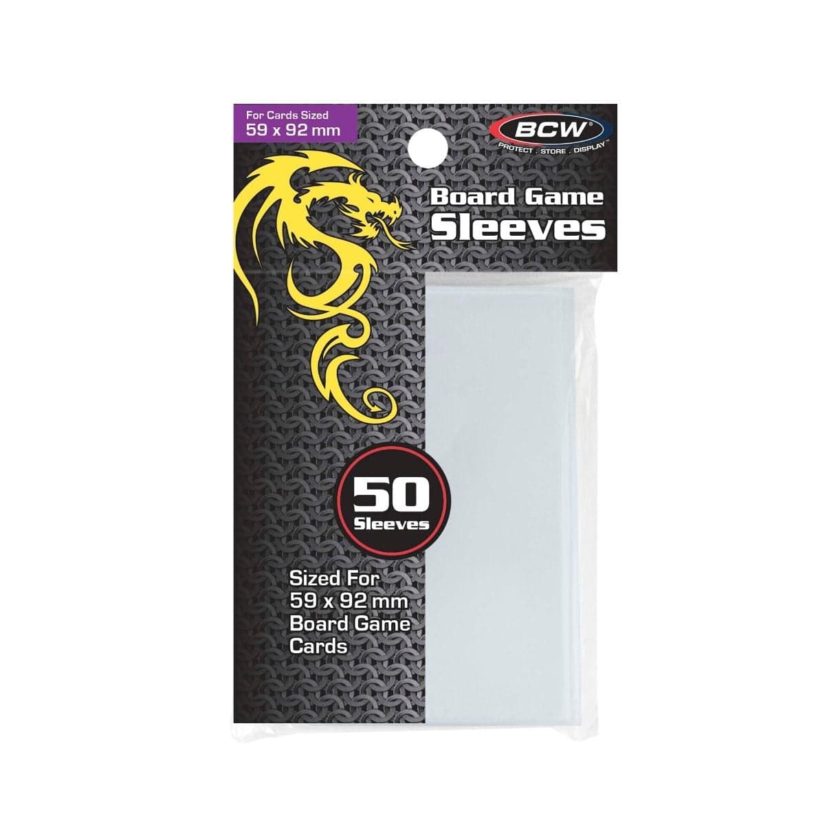 Package of BCW Board Game Sleeves - Std Euro (59MM x 92MM)