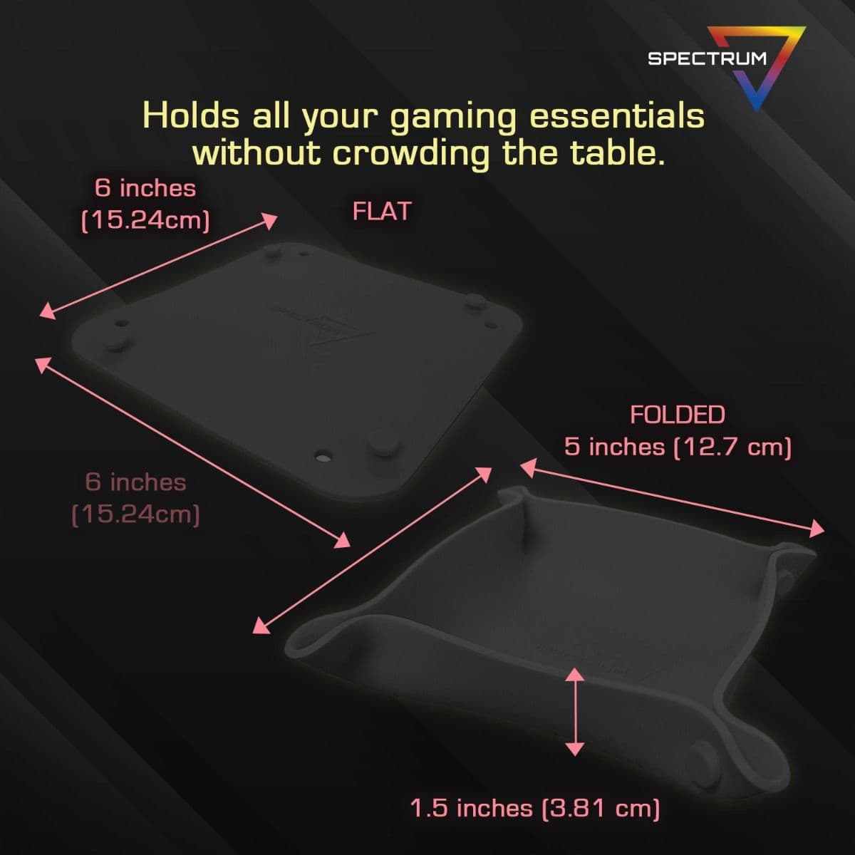 Spectrum Board Game - Bit Trays - Black infographic, Holds all your gaming essentials without crowding the table.
