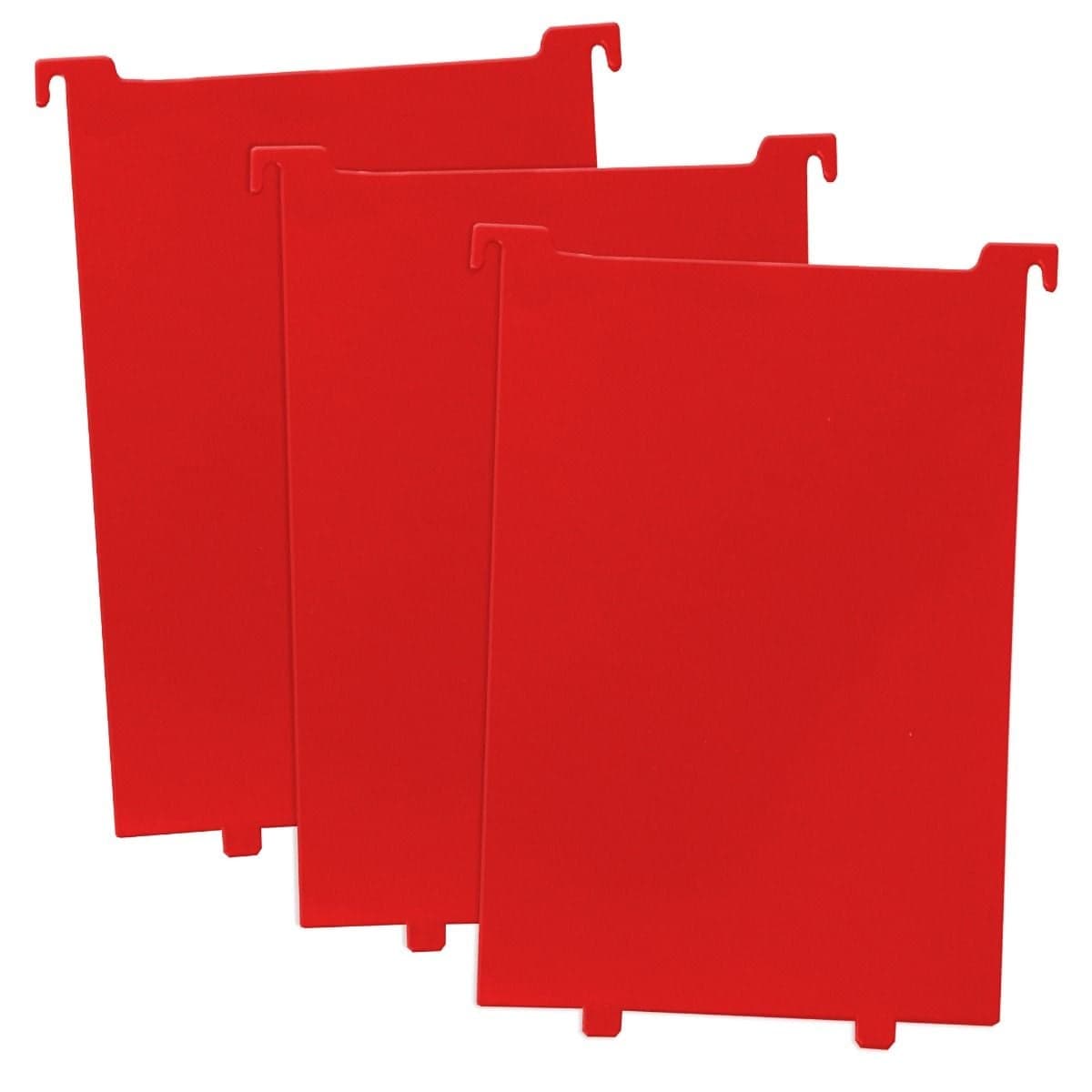 Comic Book Bin Partitions - Red, 3 fanned out