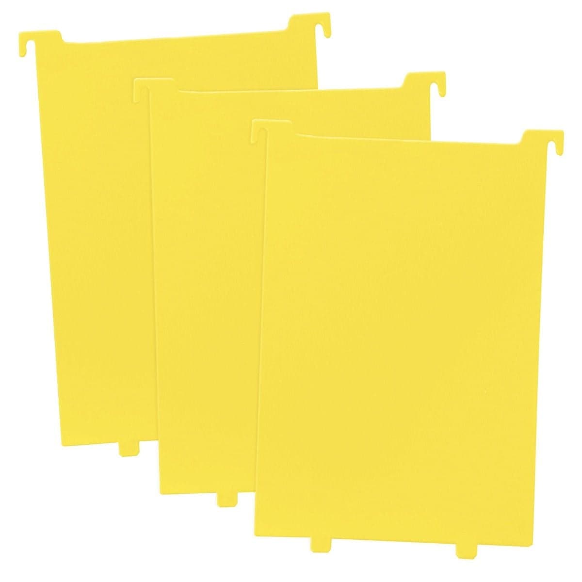 Comic Book Bin Partitions - Yellow, 3 fanned out