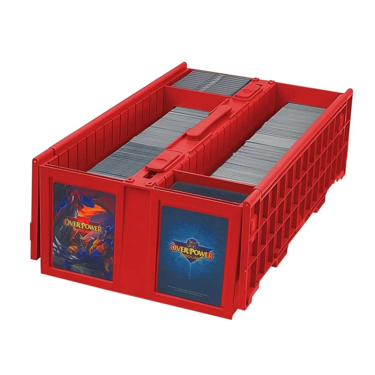 BCW Collectible Card bin 1600 Red. Open with gaming marvel cards
