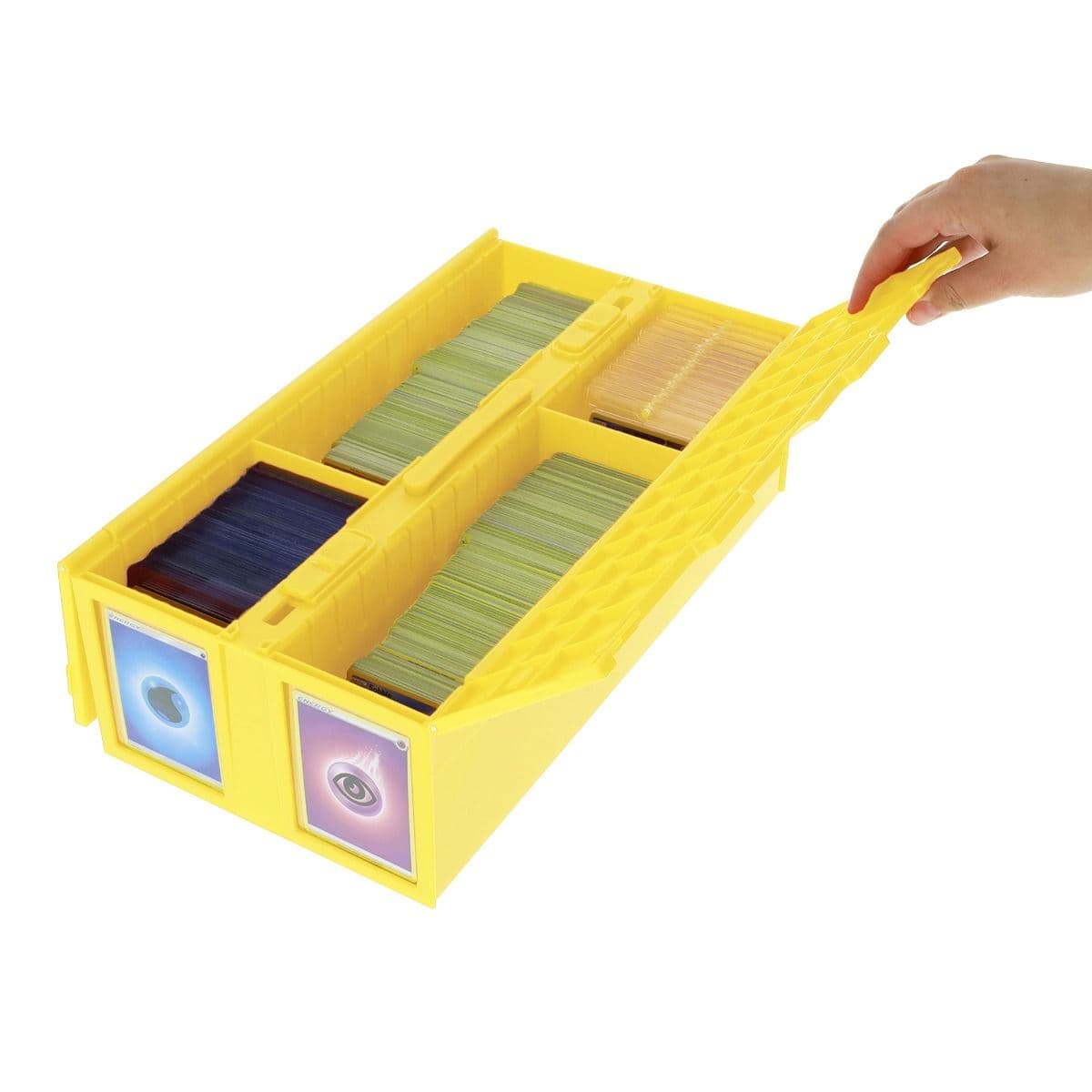 Collectible Card Bin - 1600 - Yellow. closing lids