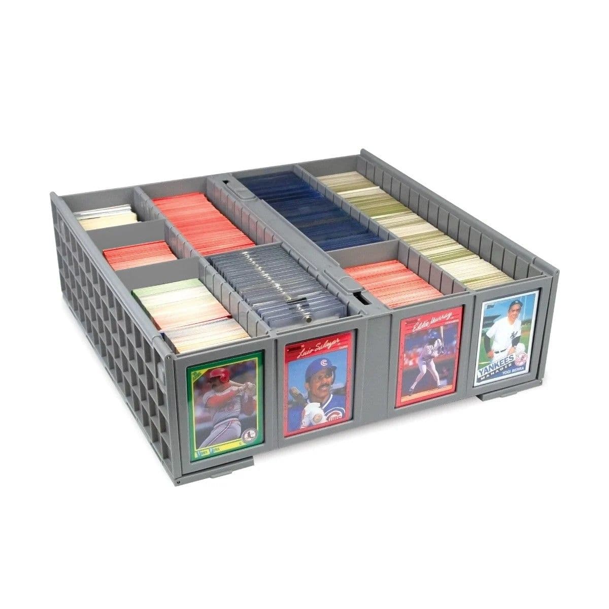 BCW 3200 count Collectible Card Bin gray. sorted baseball cards