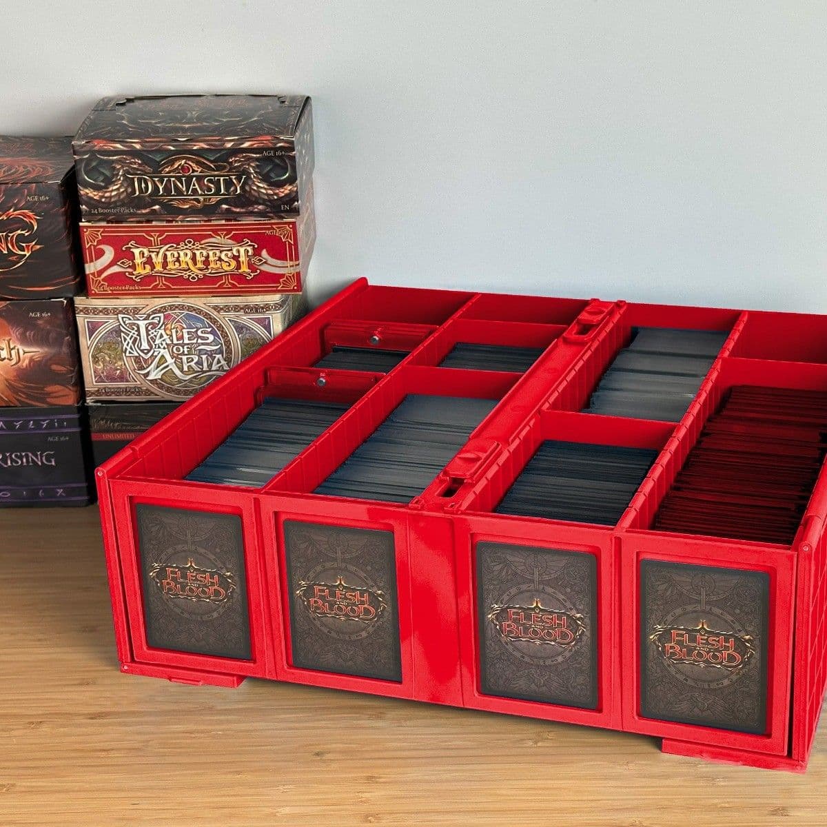 BCW Collectible Card Bin 3200- Red. Flesh and Blood and other gaming cards