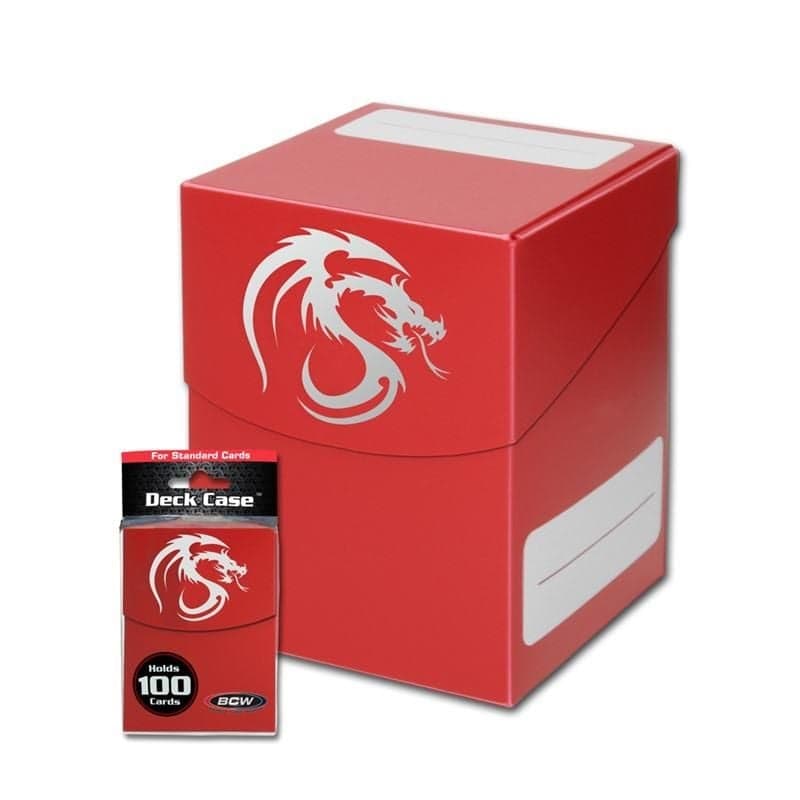 One BCW large deck case in red.