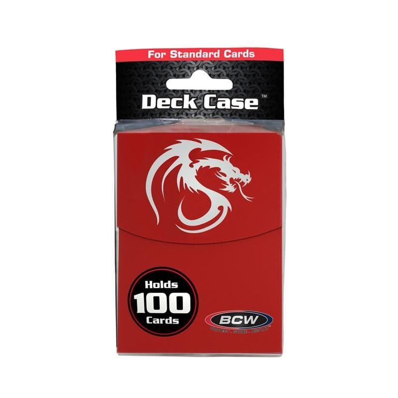 One BCW large deck case in red inside package.