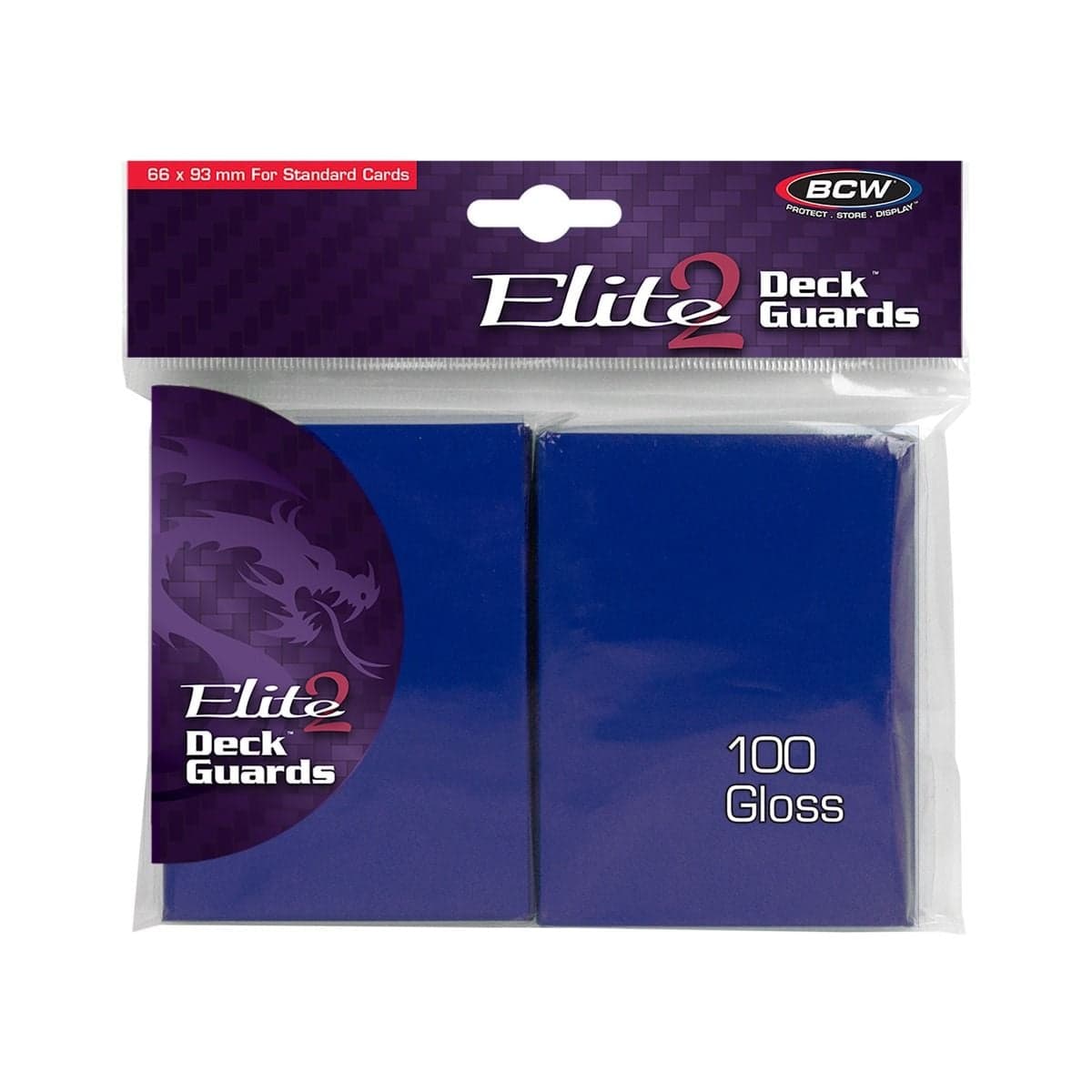 One pack of 100 BCW Deck Guard Elite2 in blue