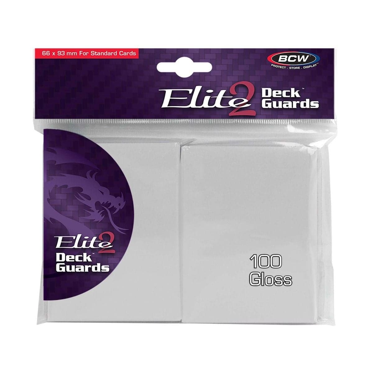 One pack of 100 BCW Deck Guard Elite2 in white.