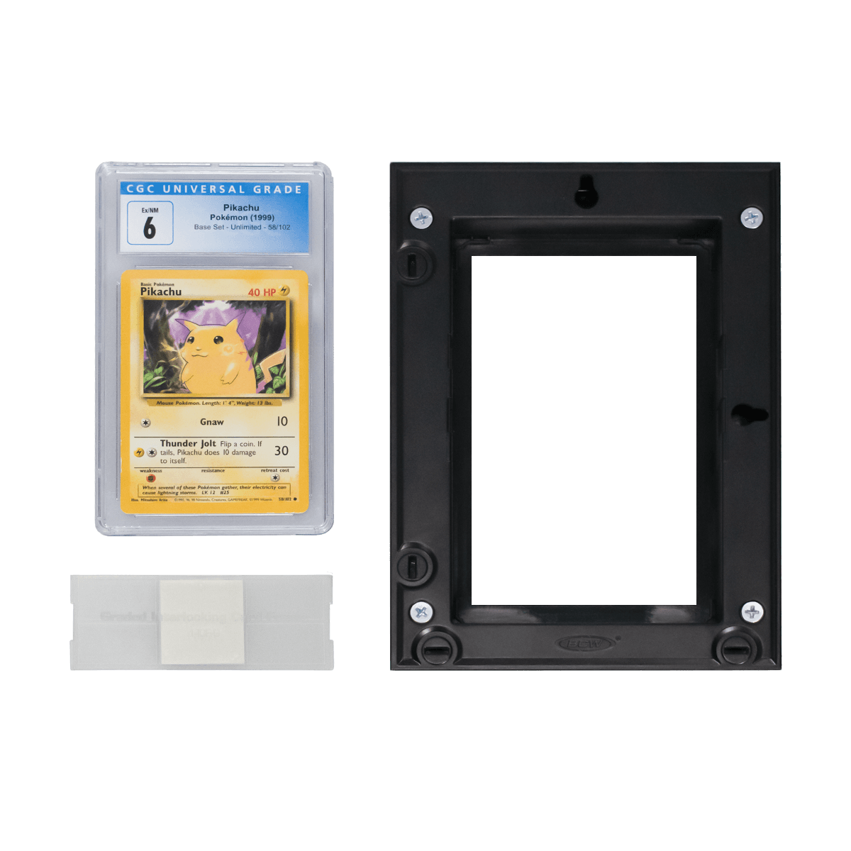 BCW interlocking graded card frame assembly step 1
