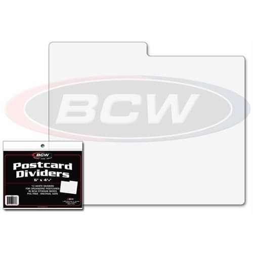 BCW Postcard Divider behind package of BCW Postcard Dividers