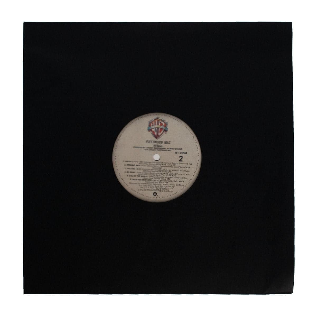 BCW 12 Inch Record Paper Inner Sleeves - Polylined - With Hole - Black, single record displayed inside an inner sleeve
