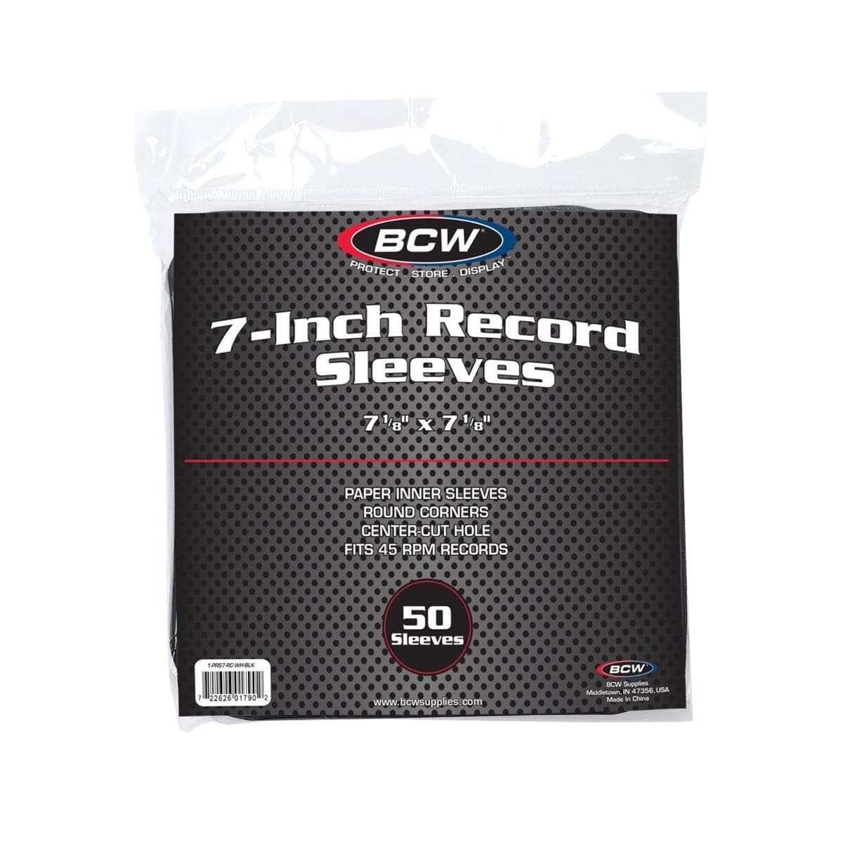 package of 7-inch record sleeves - round corners with hole