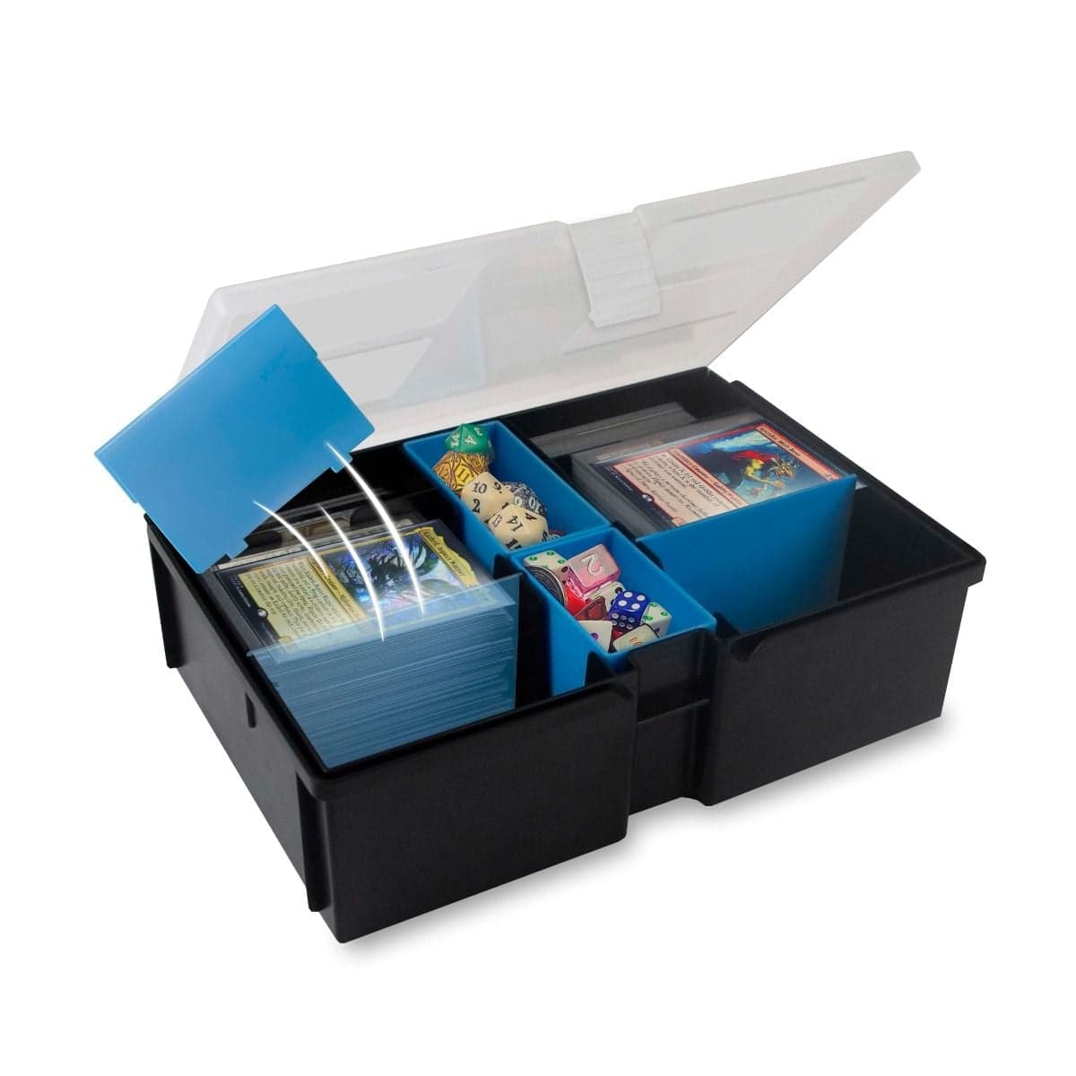 BCW Prime X4 XL Gaming Box open with divider swooshing out.