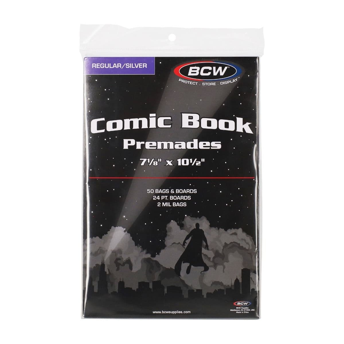 BCW Comic Book Premades. SIlver. Regular. 50 bags and boards. packaging.