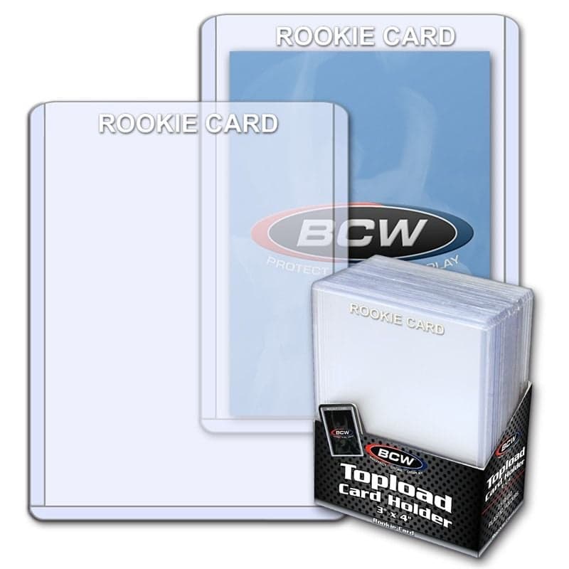 3x4 TOPLOAD CARD HOLDER - ROOKIE IMPRINTED WHITE