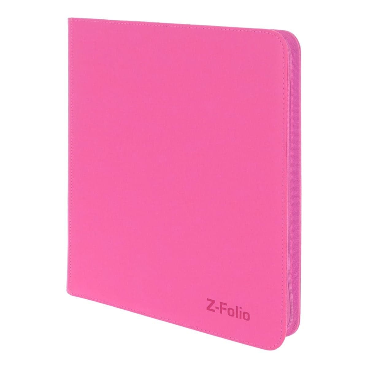 Z-Folio 12-Pocket Album - Pink, angled view. Showcasing the refined stitched edges.