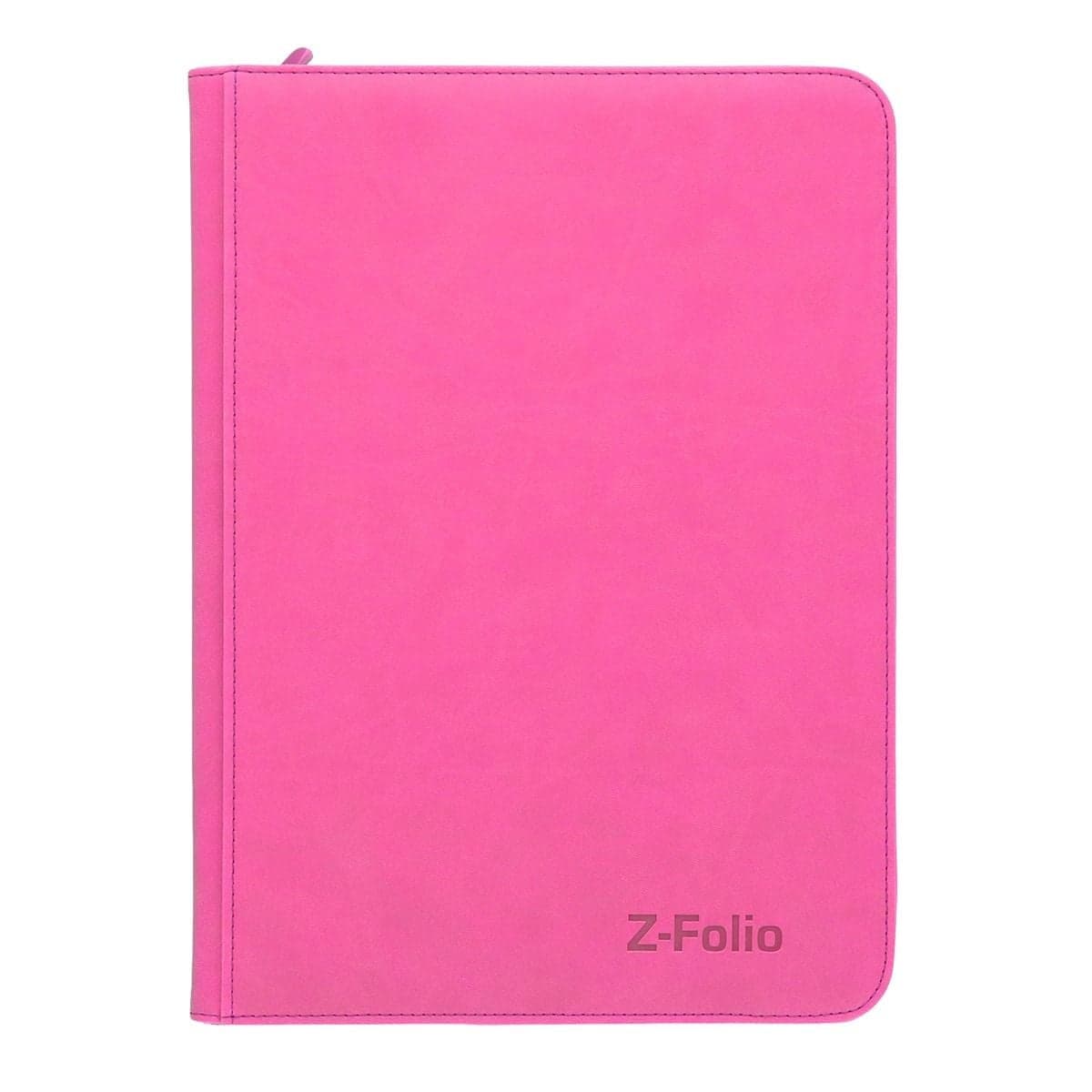 BCW Z-Folio 9-Pocket Album - Pink front of binder, closed.