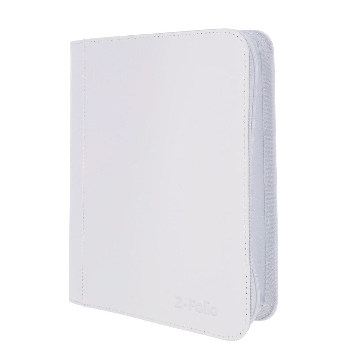 BCW Z-Folio 4-Pocket LX Album - Toploaders - White. front closed, angled right view